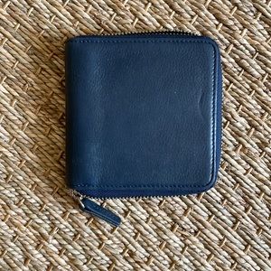 Leatherology Navy Small Zippered Wallet